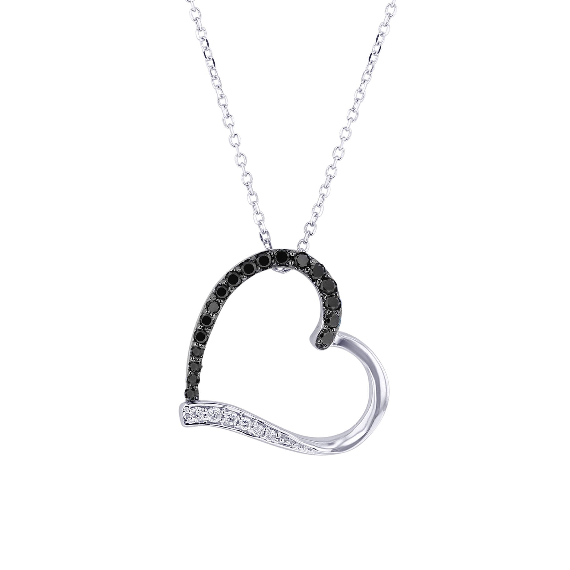 Caring Heart Black Diamond Necklace