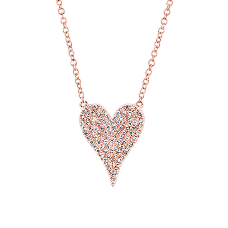 Effortless Elongated Heart Diamond Necklace