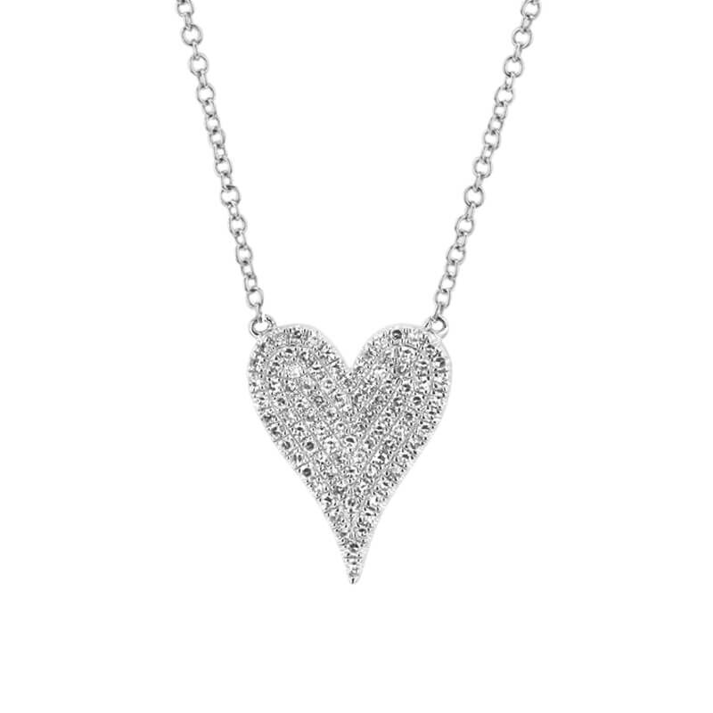 Effortless Elongated Heart Diamond Necklace