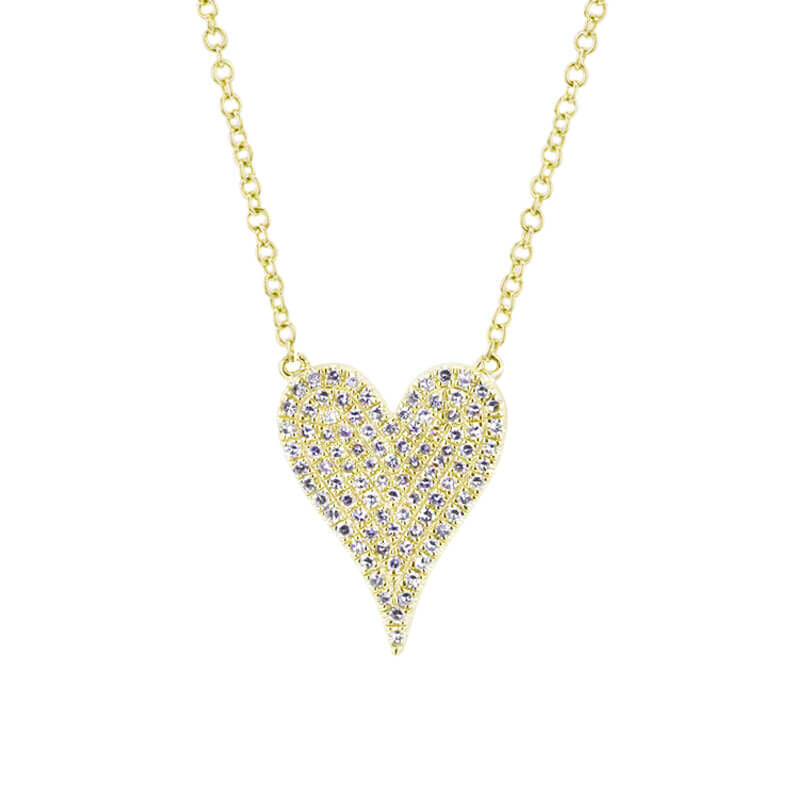 Effortless Elongated Heart Diamond Necklace