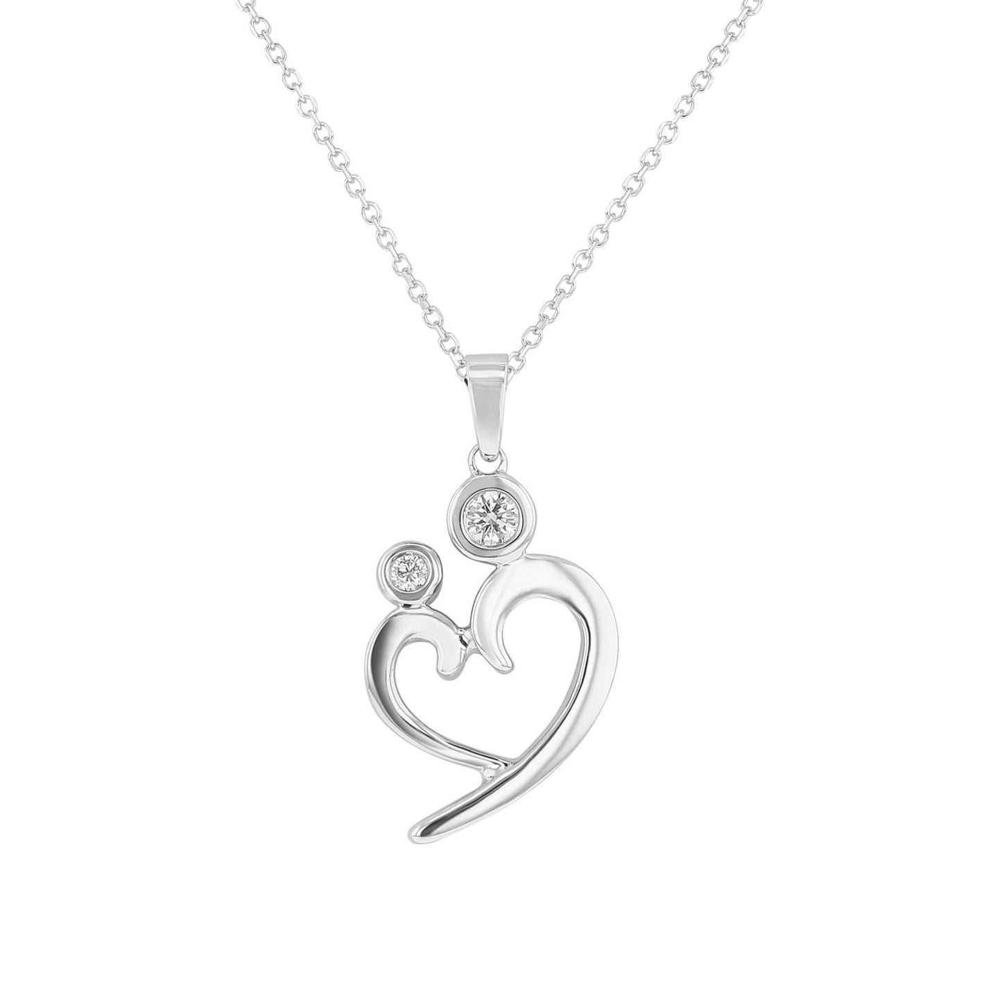 Hold Me Mommy Diamond Heart Necklace