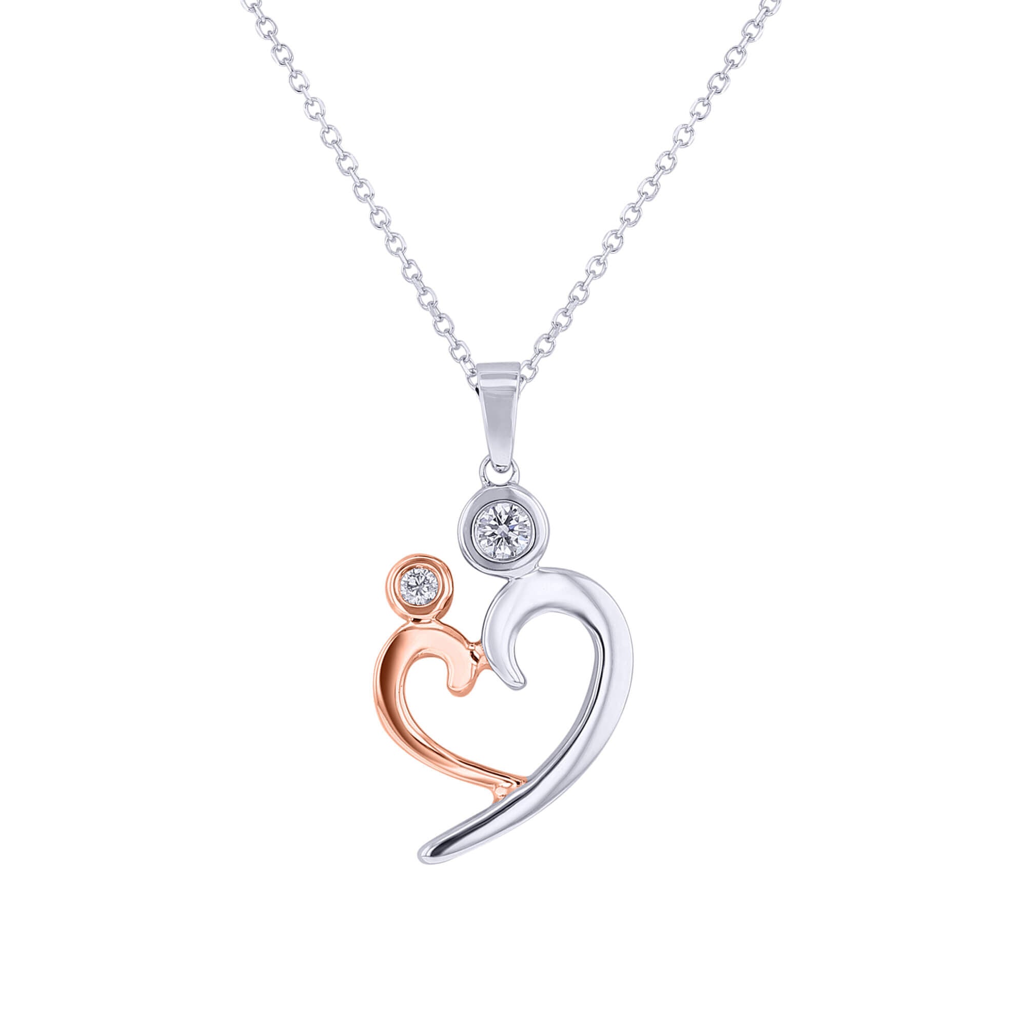 Hold Me Mommy Diamond Heart Necklace