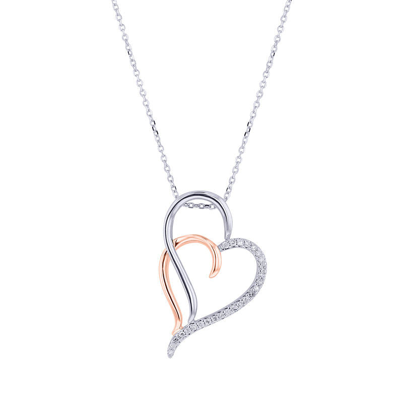 Interlocking Double Heart Diamond Necklace