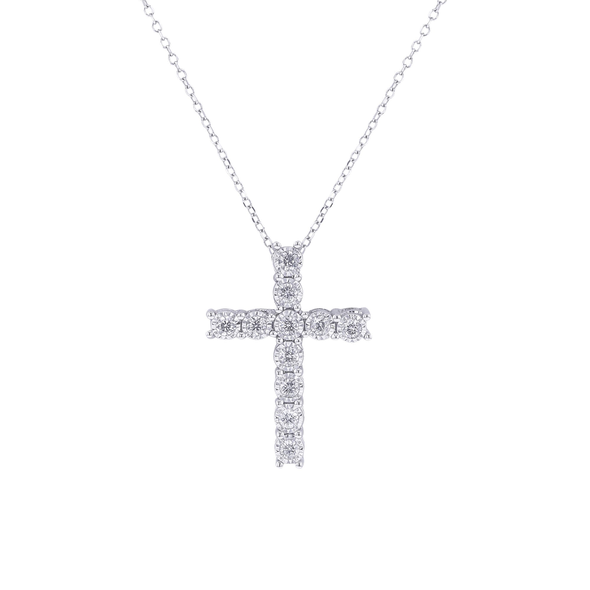 Mirage Diamond Cross Necklace 1/4ct