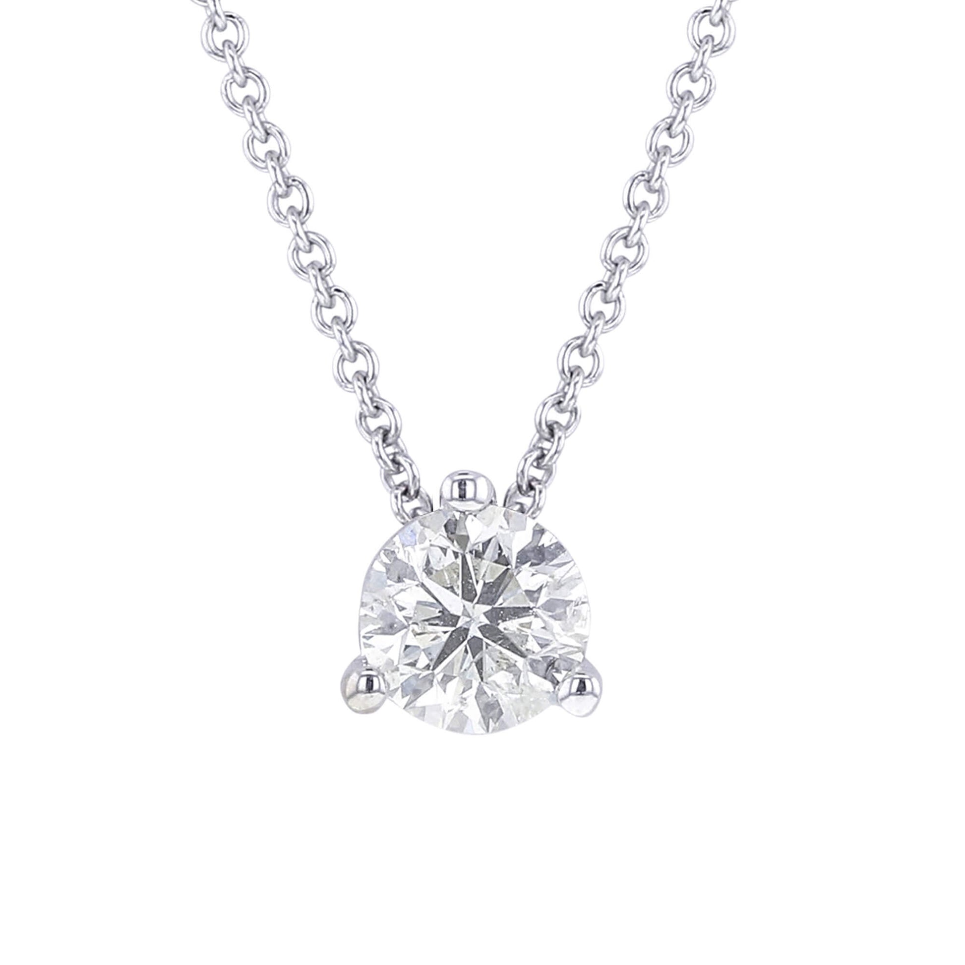 Naked Solitaire Diamond Necklace 1/3ct