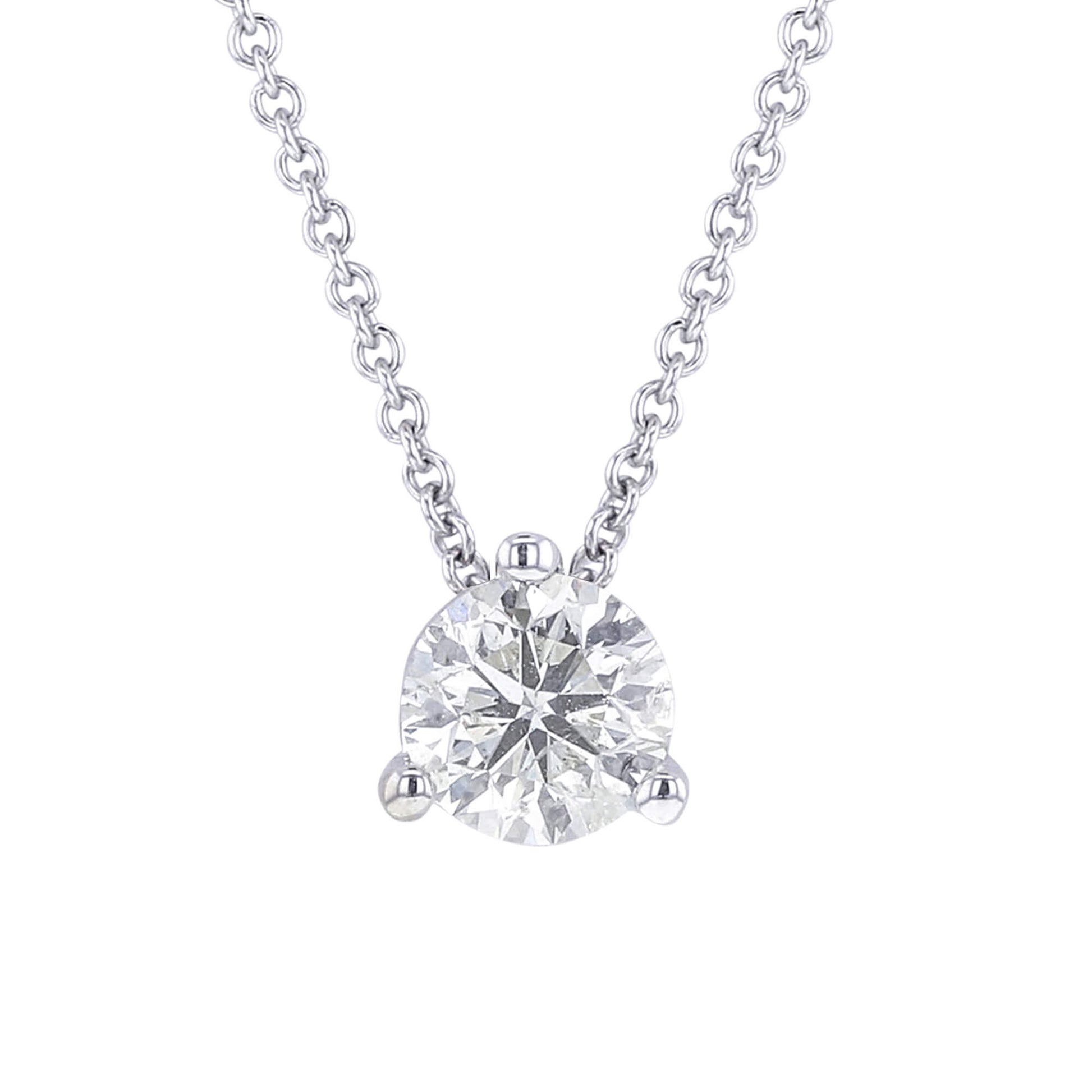 Naked Solitaire Diamond Necklace 1/2ct