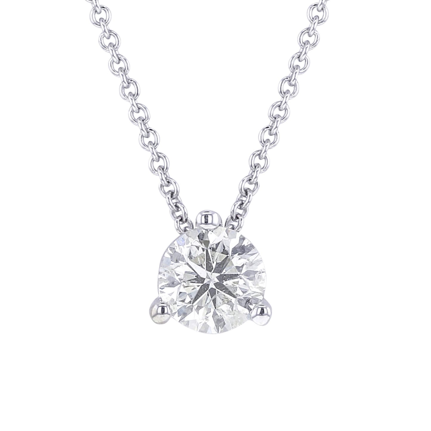 Single Line Anniversary Diamond Necklace Gifts For Women In 14K White Gold