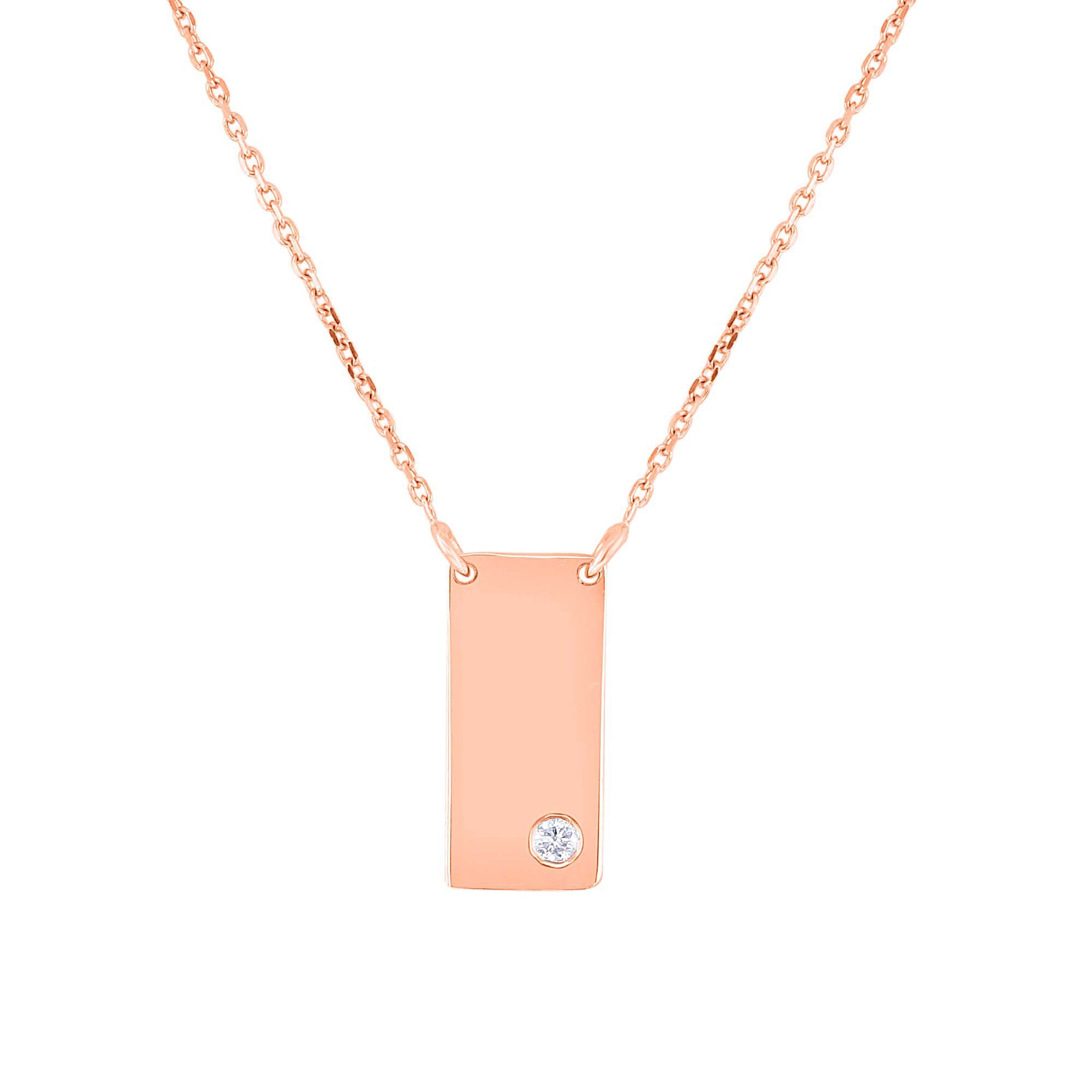 Vertical Solid Gold Bar Diamond Necklace Steven Singer Jewelers