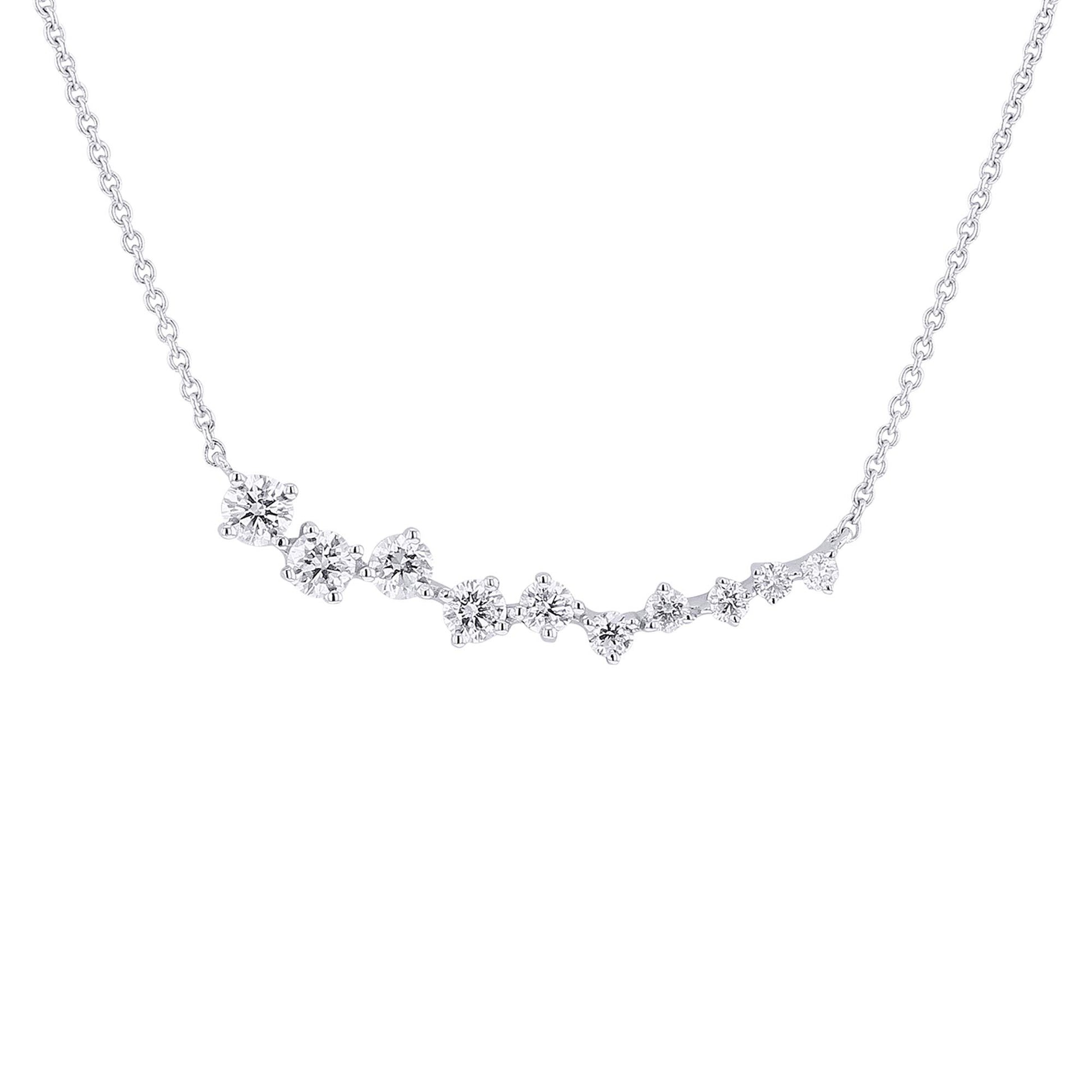 Scattered Diamond Bar Necklace