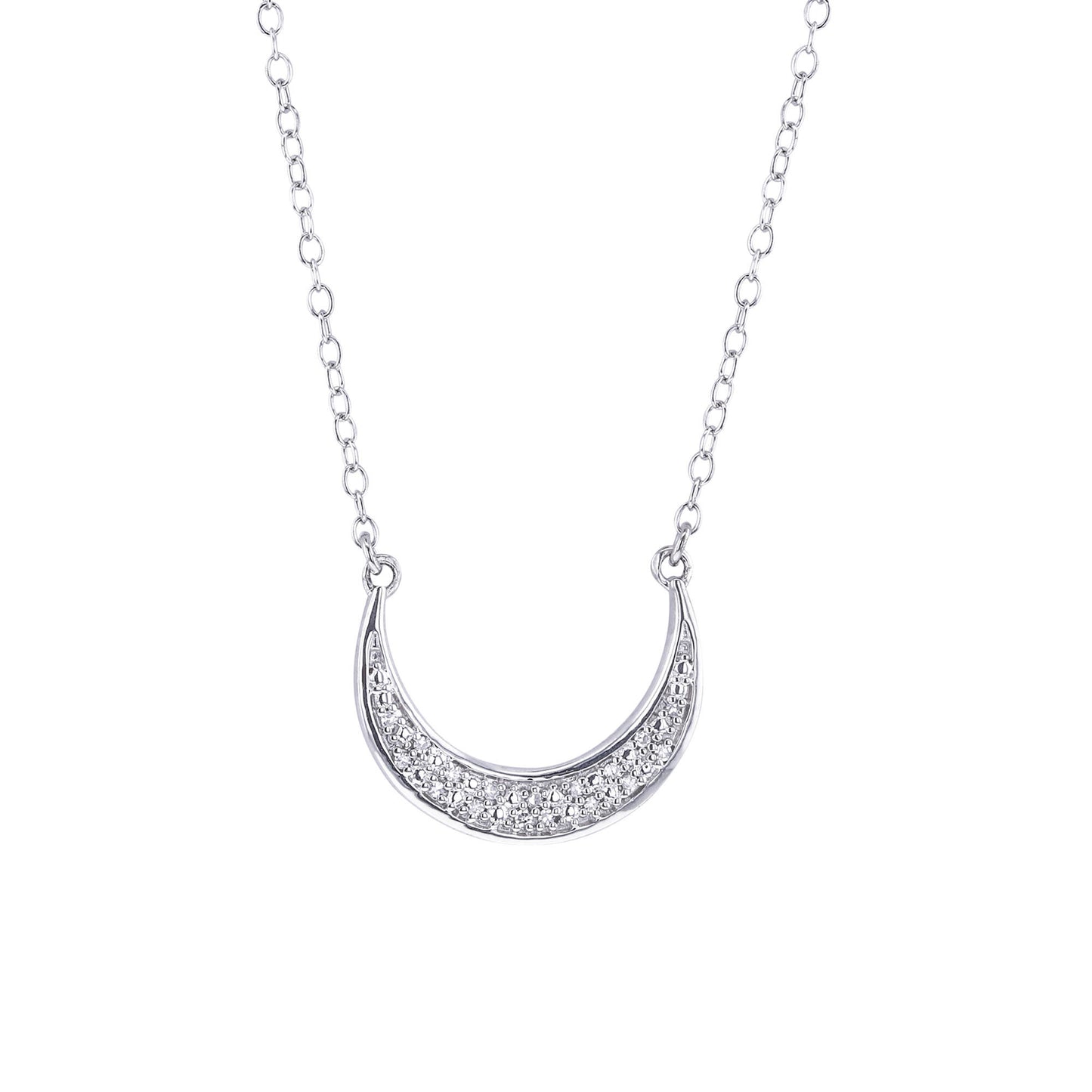 Silver New Moon Diamond Necklace