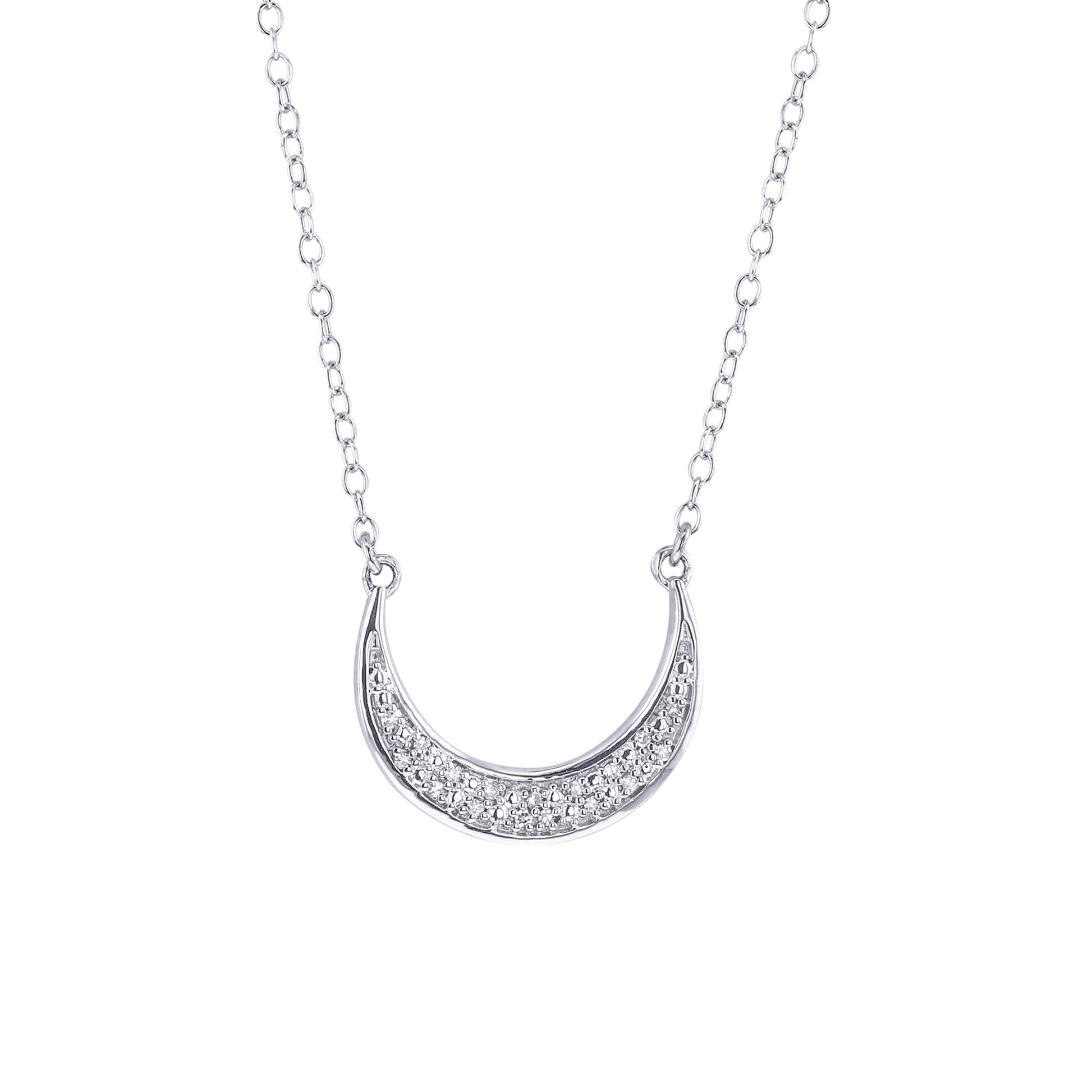Silver New Moon Diamond Necklace