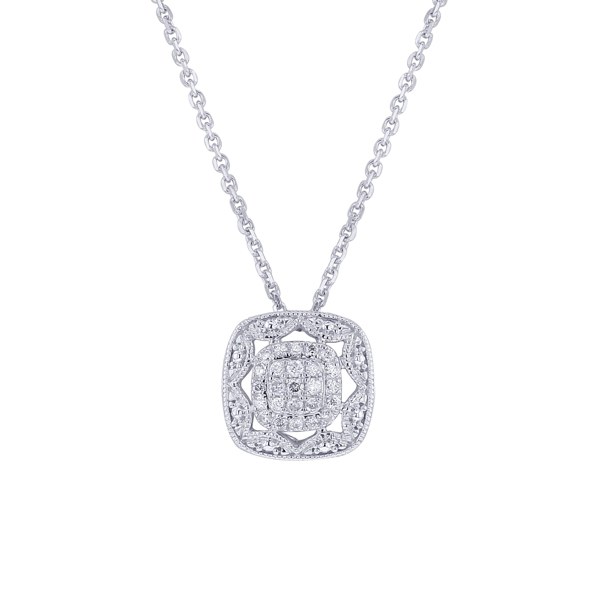 Heirloom Cushion Diamond Necklace