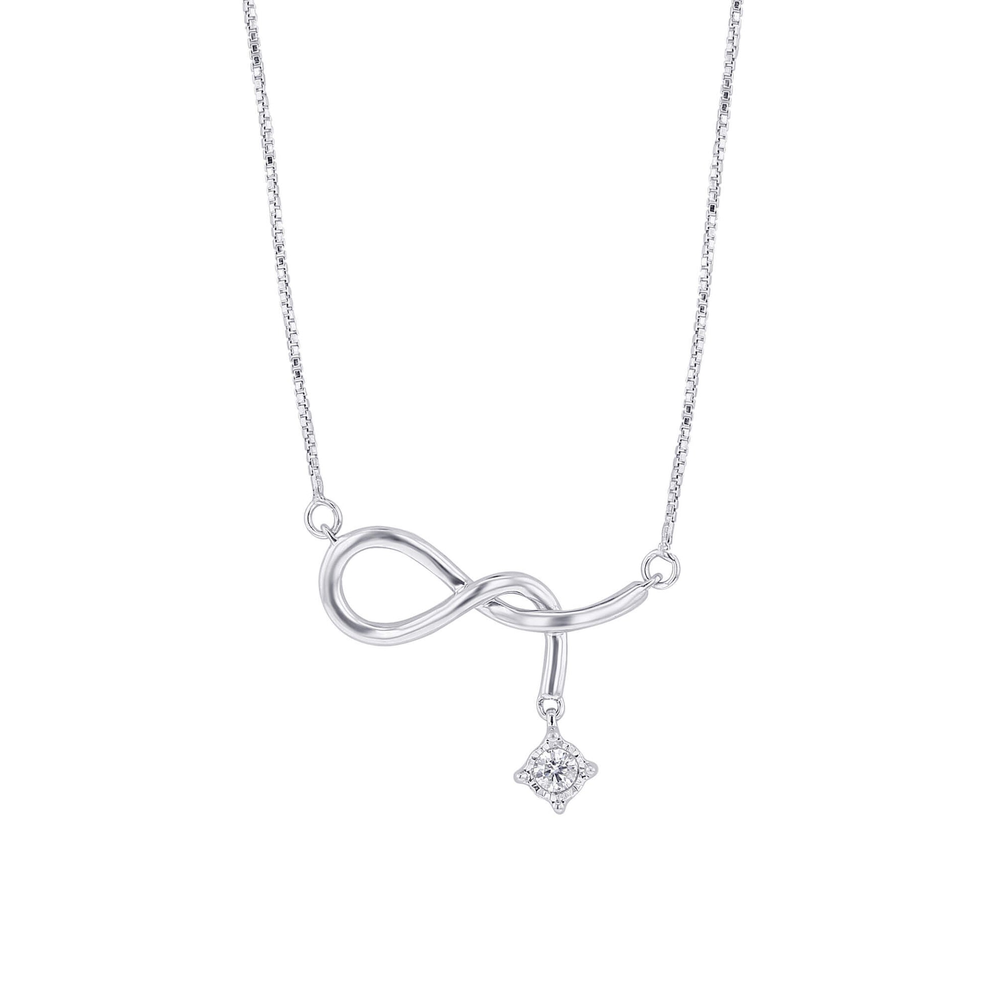 Silver Naughty Knot Diamond Necklace