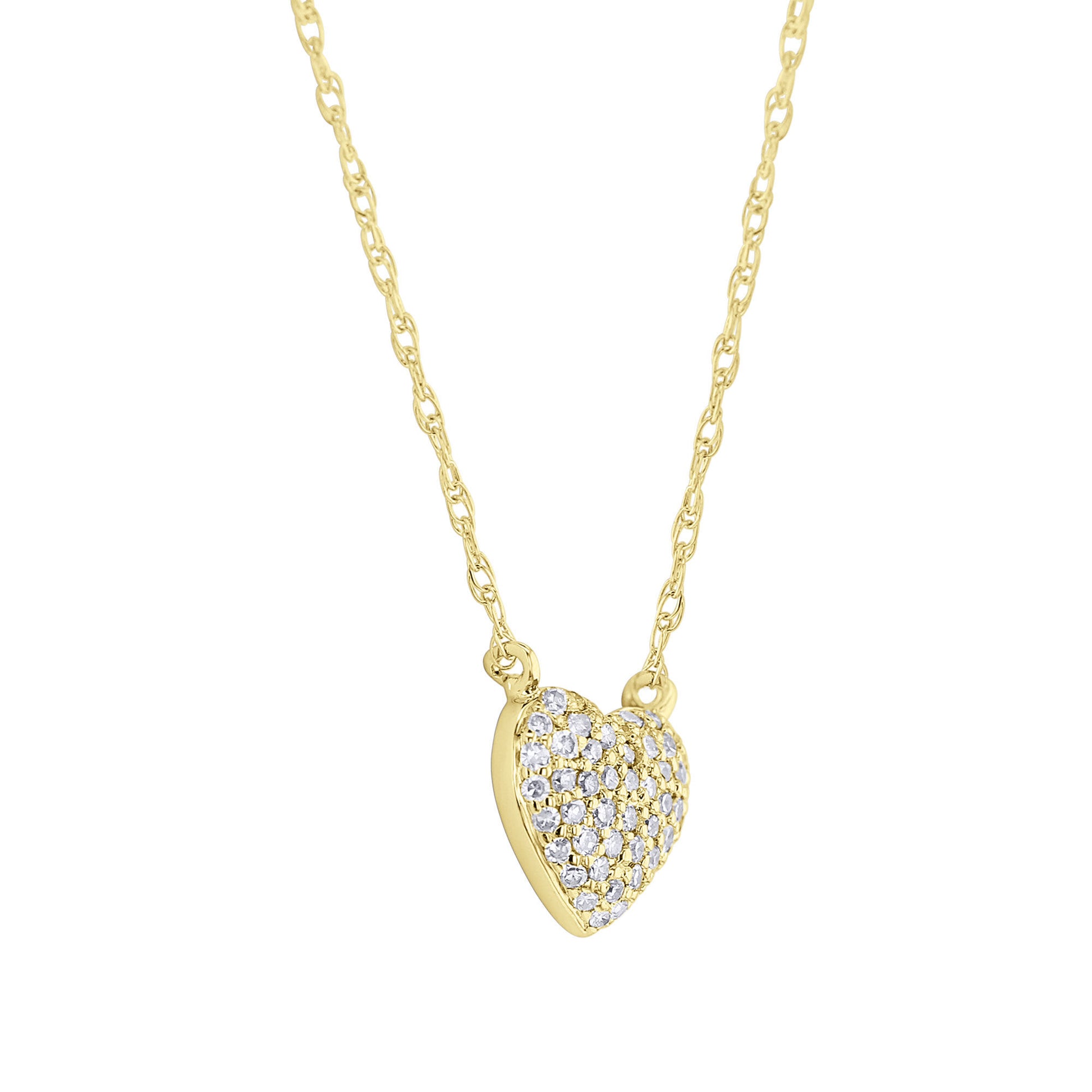 Cluster Heart Diamond Necklace