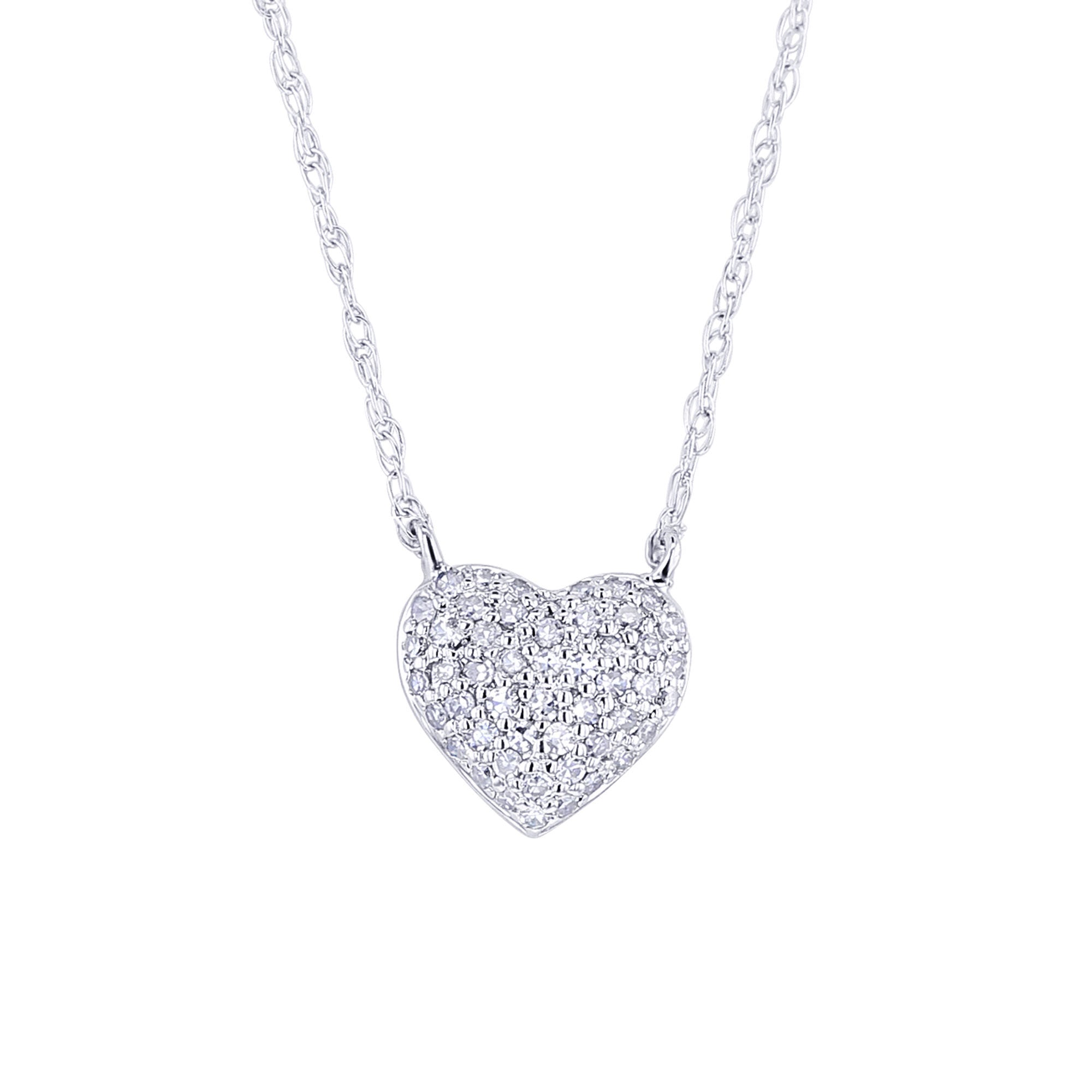 Cluster Heart Diamond Necklace
