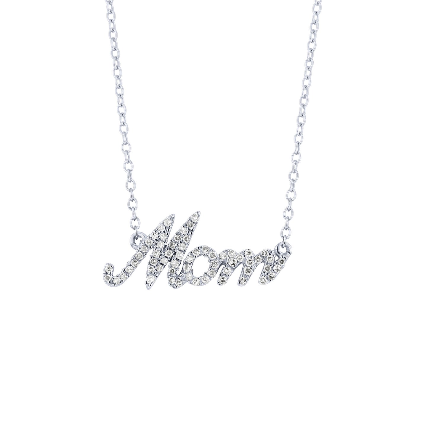 Silver Classic Mom Diamond Necklace