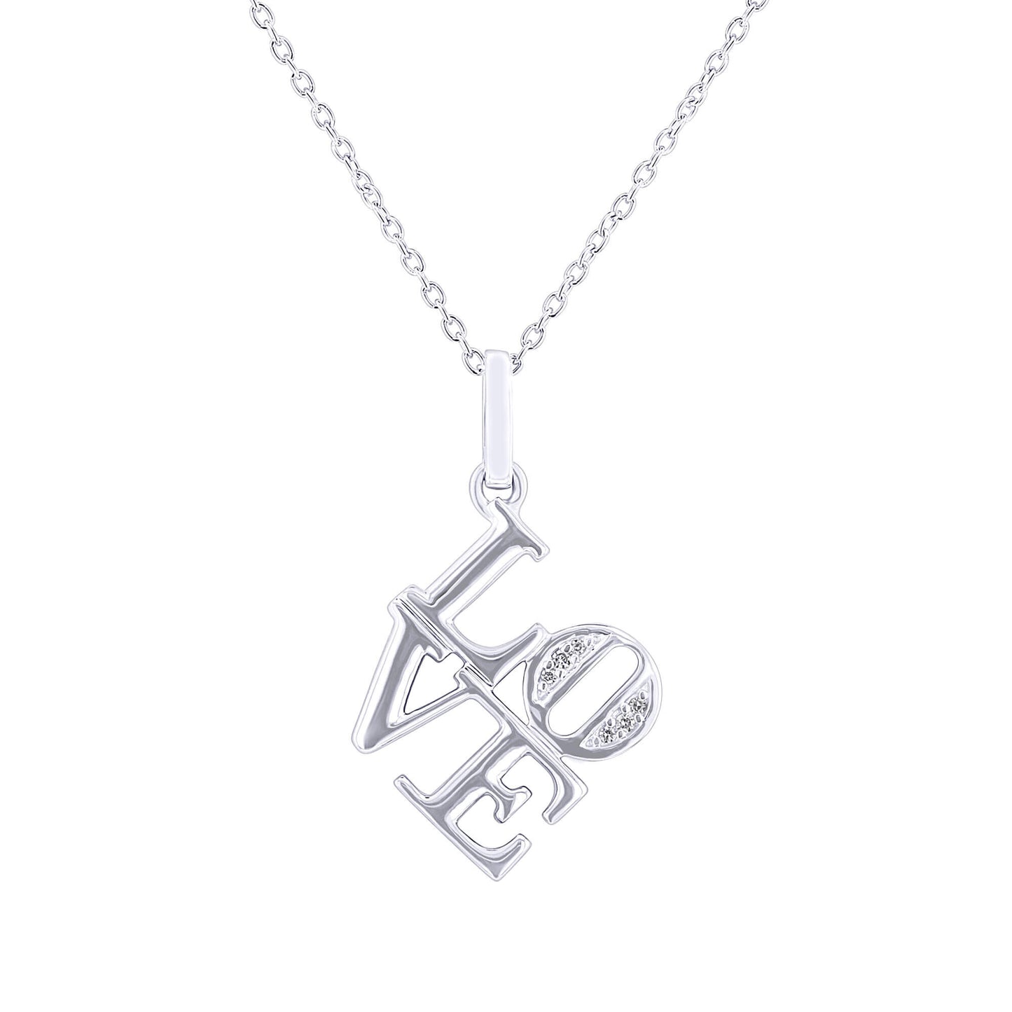 Silver Philly Love Diamond Necklace