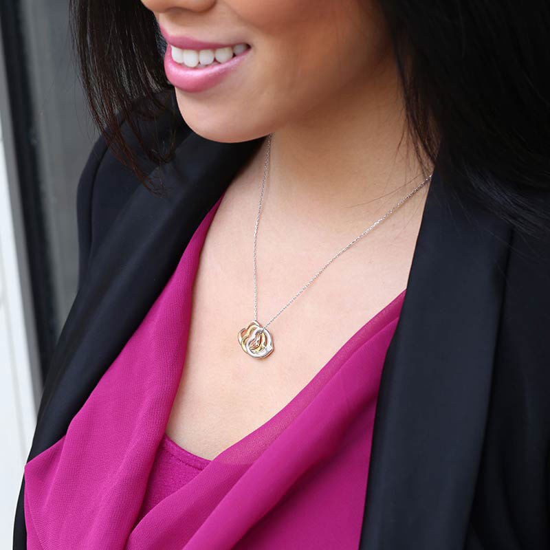 Silver Triple the Love Diamond Necklace