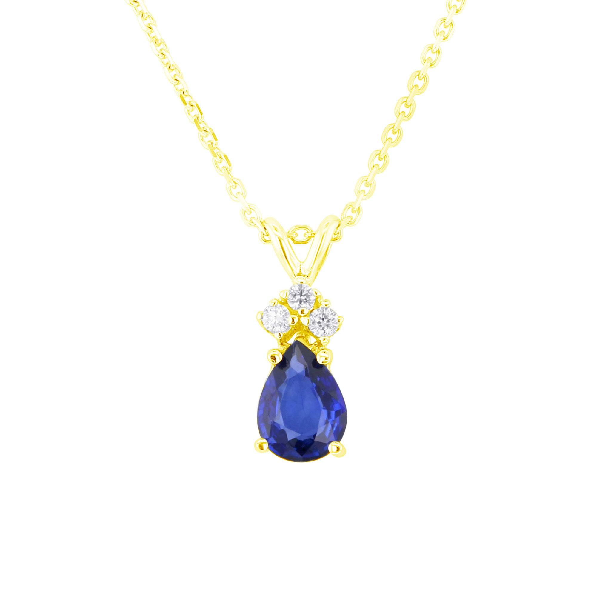 Sapphire and Diamond Droplet Necklace