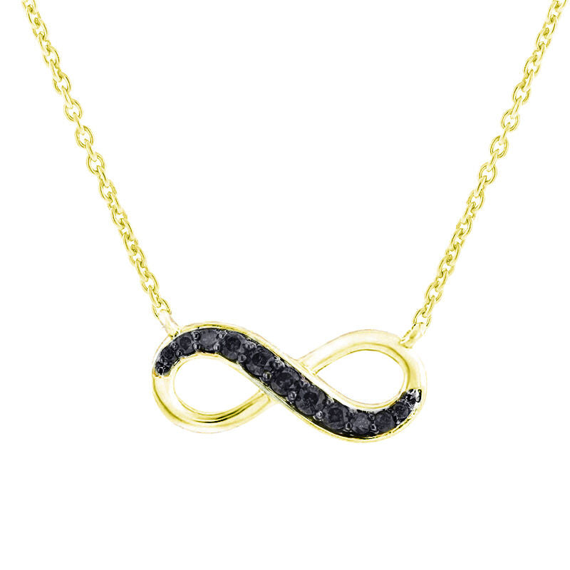 Gold Infinity Black Diamond Necklace