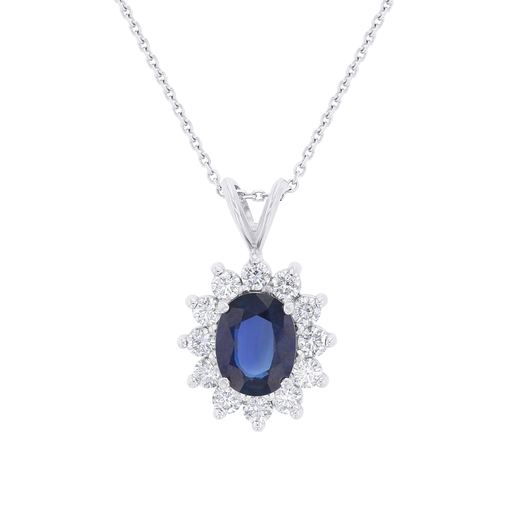 Princess Sapphire and Diamond Necklace