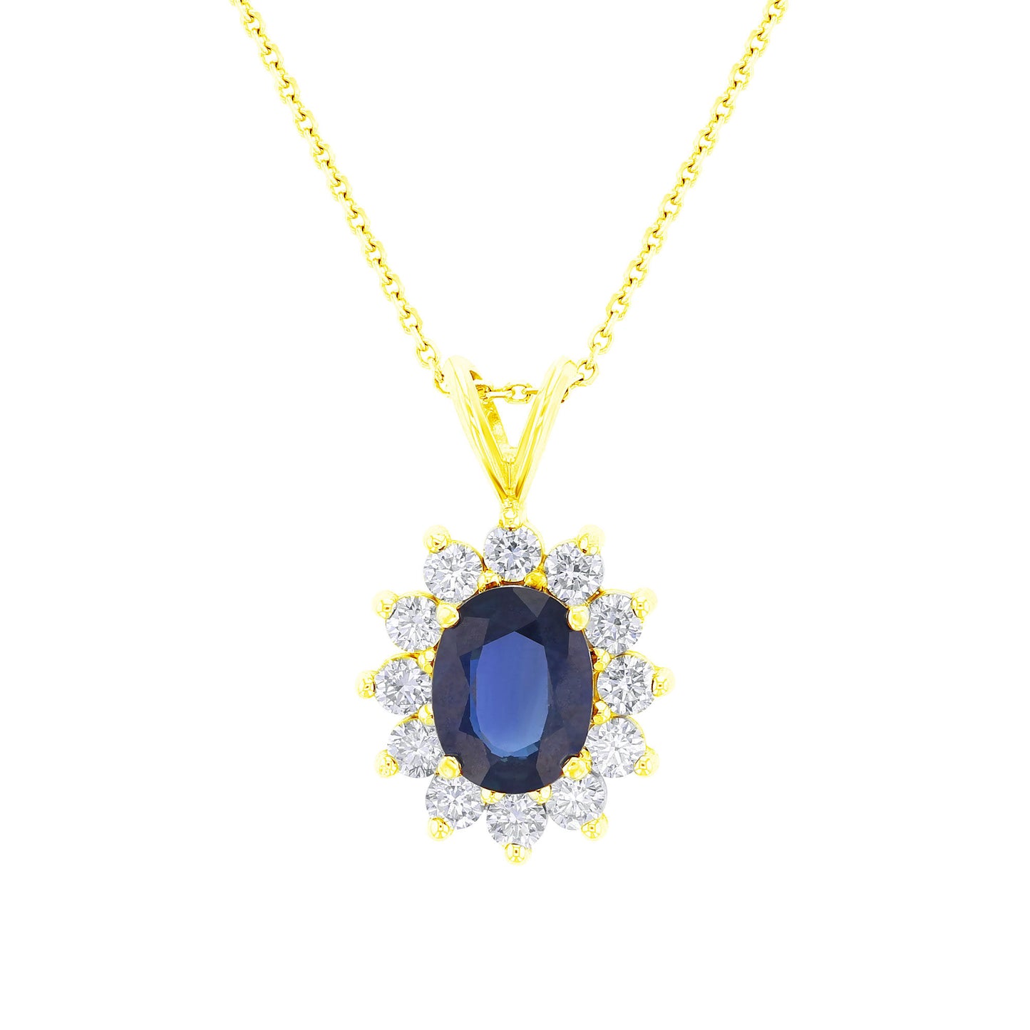 Princess Sapphire and Diamond Necklace