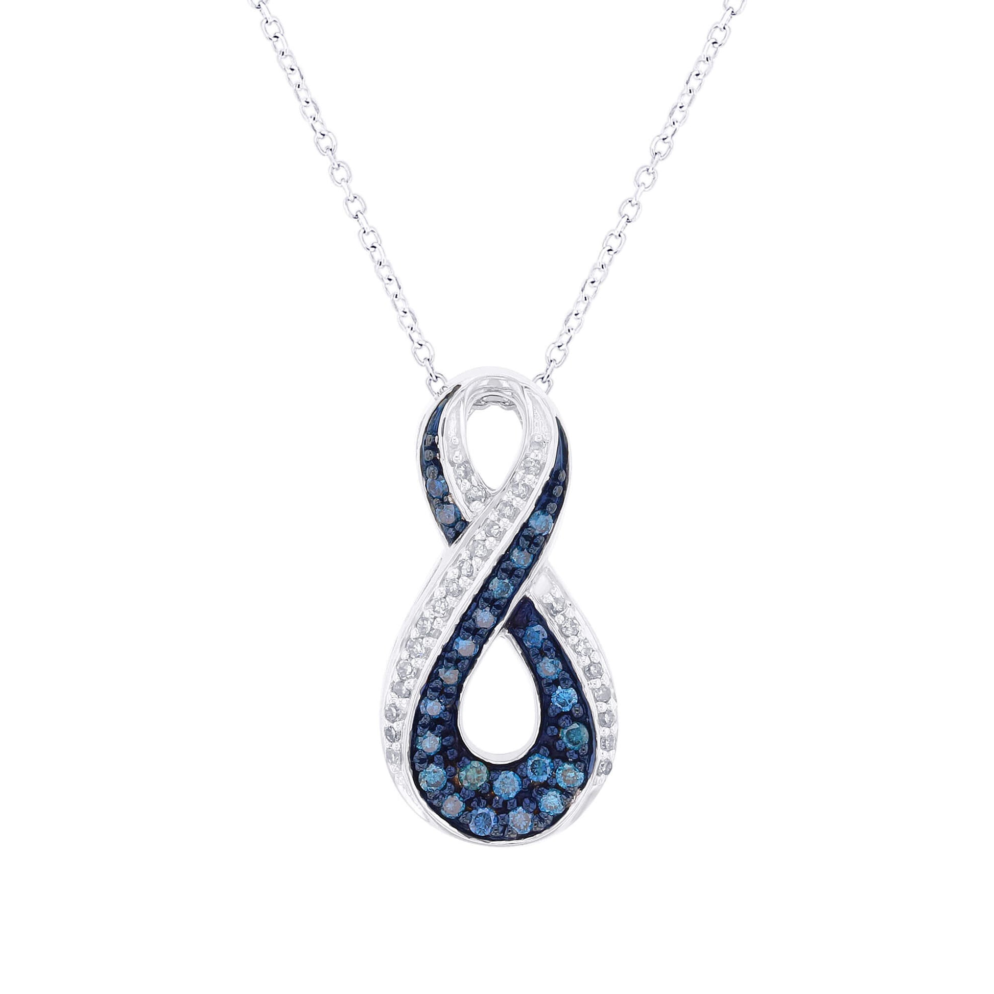 Silver Sky Blue Endless Diamond Necklace