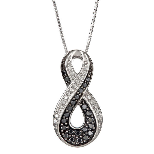 Silver Black & White Endless Diamond Necklace