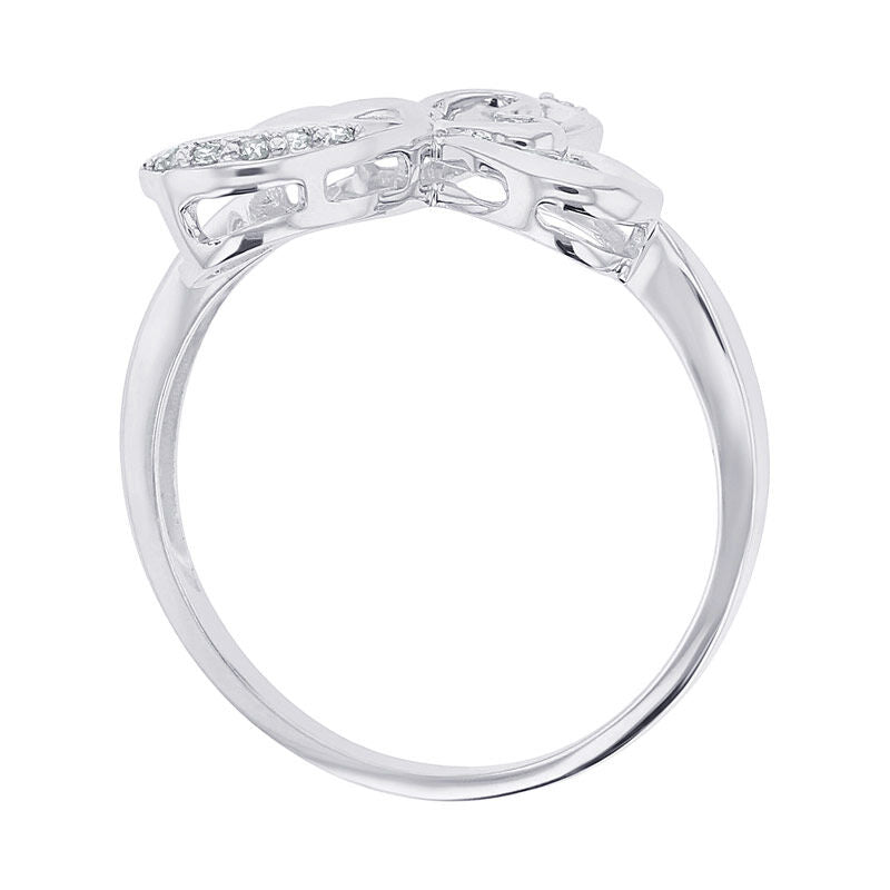 Silver Butterfly Diamond Ring