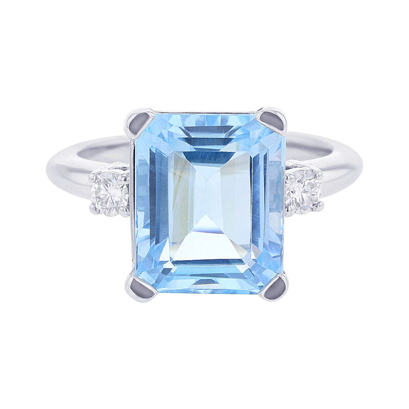 Royal Megan Sky Blue Topaz and Diamond Ring
