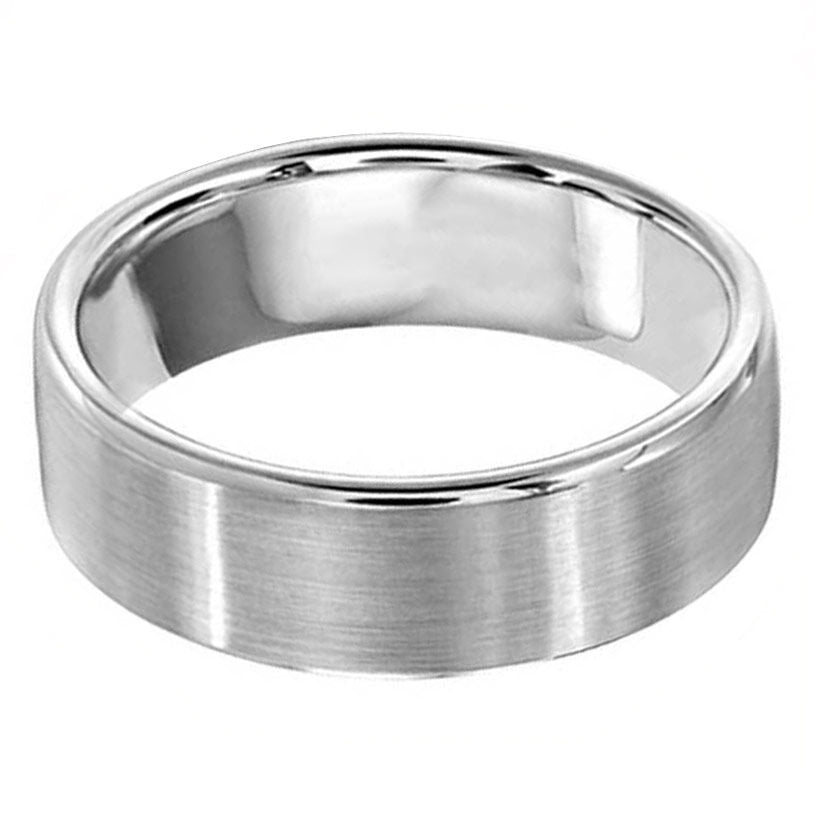 Light Flat Sandpaper Inlay 7mm Wedding Ring