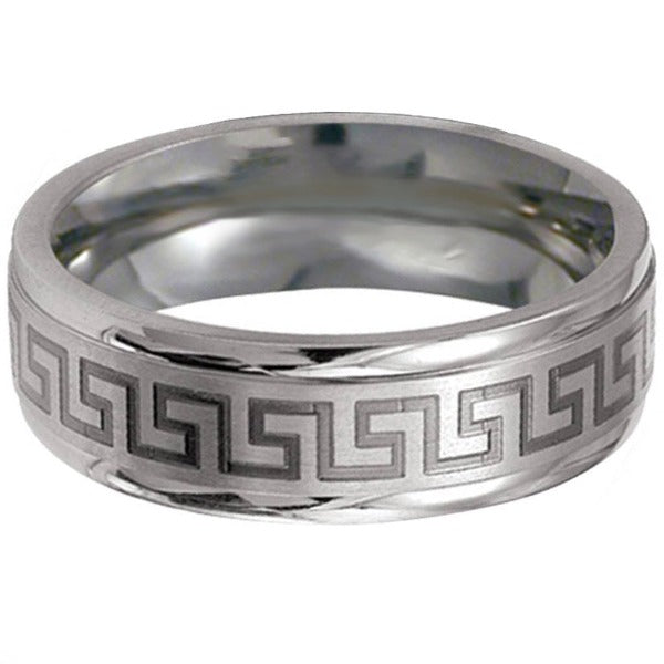 Aztec Titanium 7mm Wedding Ring