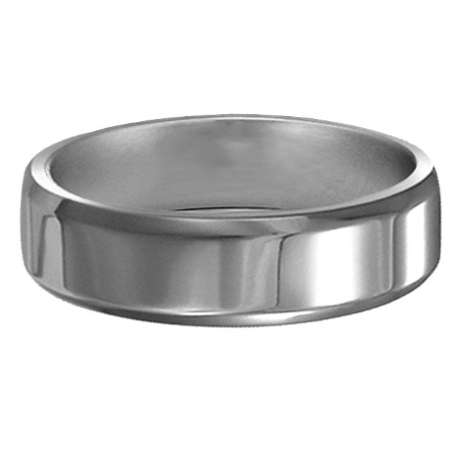 Beveled Titanium 6mm Wedding Ring