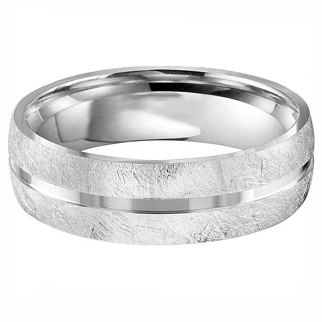 Diamond Brush Finish 6mm Wedding Ring