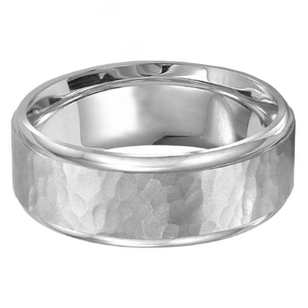 Satin Hammered 8mm Wedding Ring