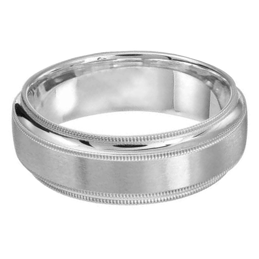 Double Milgrain Sandpaper 7mm Wedding Ring