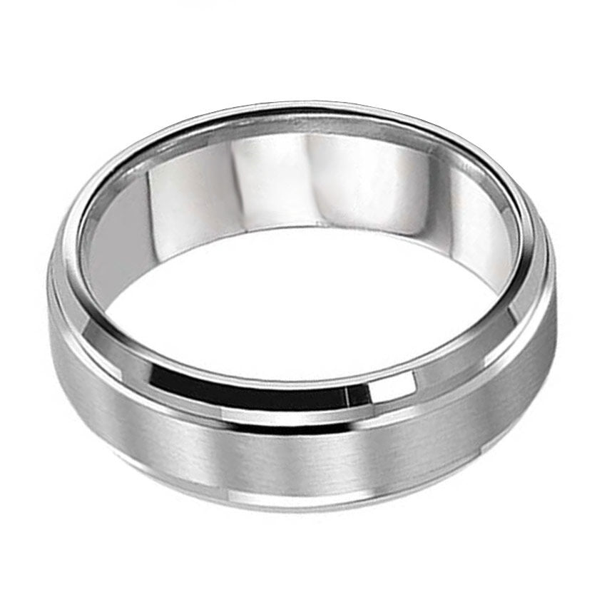 Sandpaper Step Edge 7mm Wedding Ring