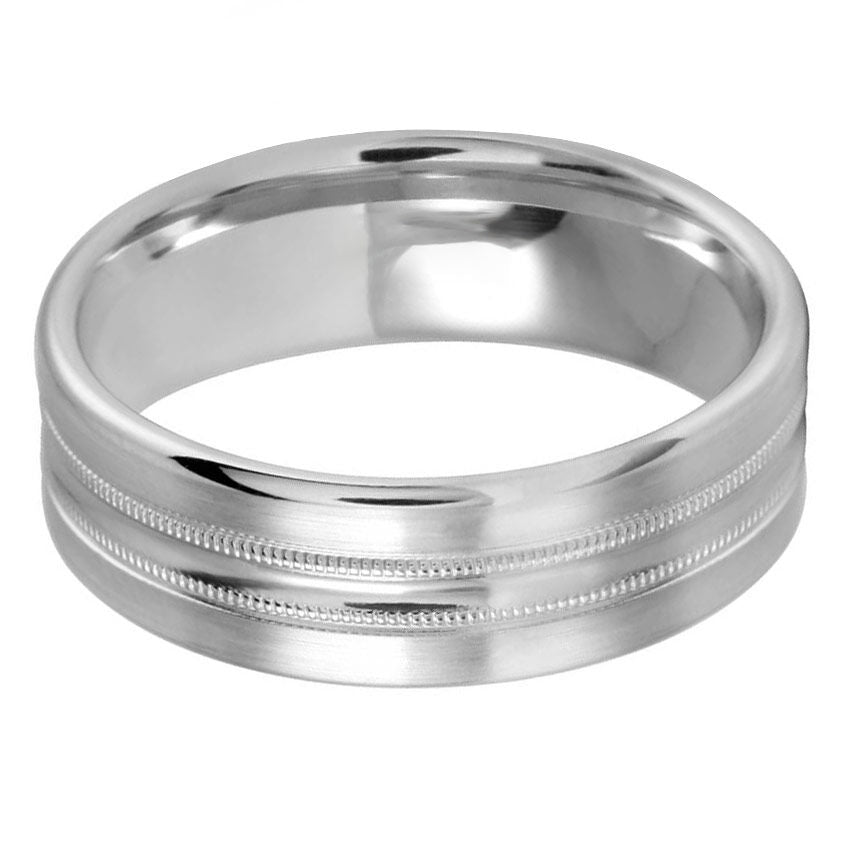 Milgrain Center 7mm Wedding Ring