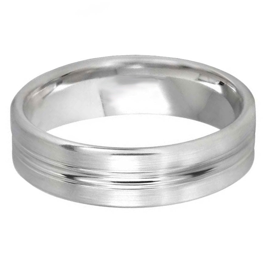 Double Groove 6mm Wedding Ring