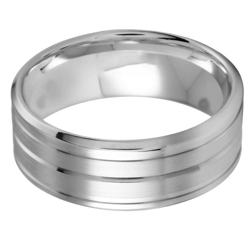 Triple Groove 8mm Wedding Ring