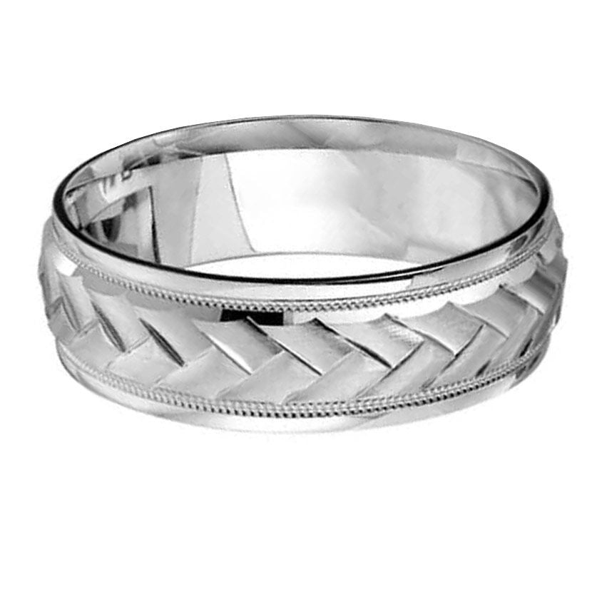 Woven Inlay 7mm Wedding Ring