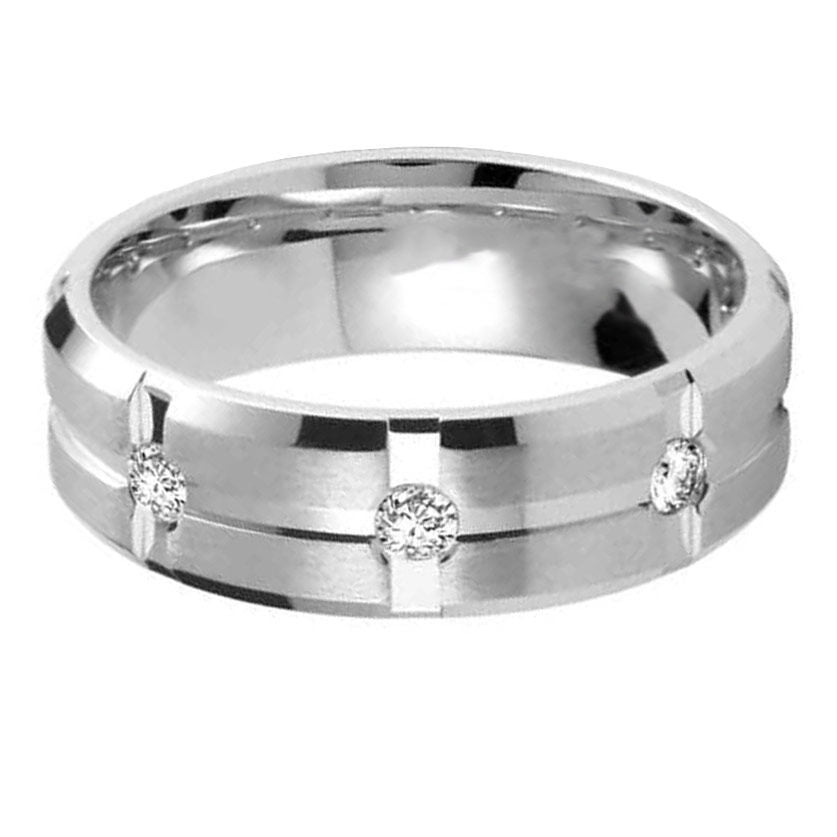 Block Style Diamond Wedding Ring