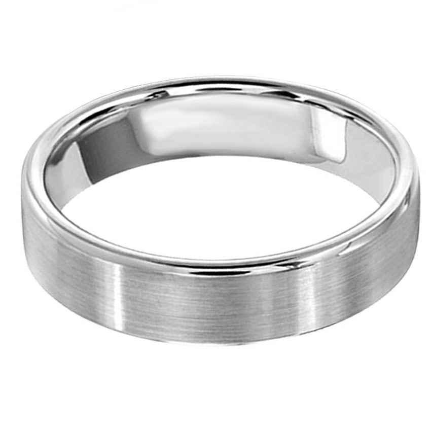 Slim Sandpaper Round Edge Wedding Ring