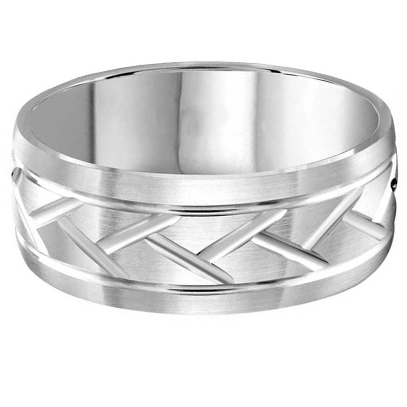 Criss Cross 8mm Wedding Ring