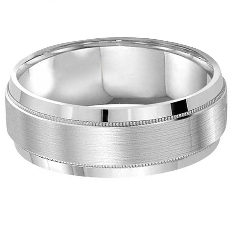 Milgrain Beveled 8mm Wedding Ring