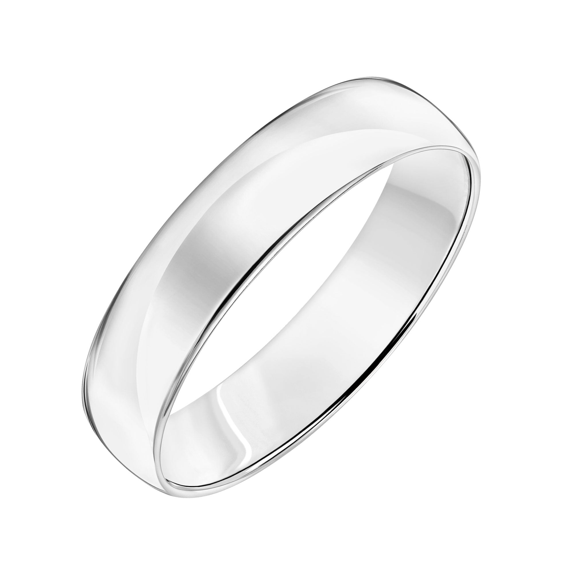 Euro Dome Comfort Fit Wedding Ring Men's Band in Platinum 5mm - UB568