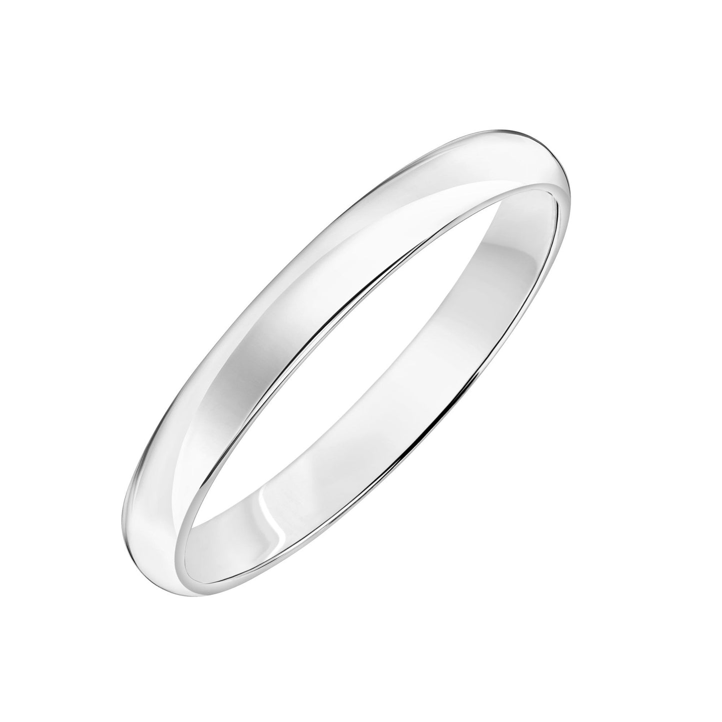 Roux 3mm Light Low Dome Platinum Wedding Ring
