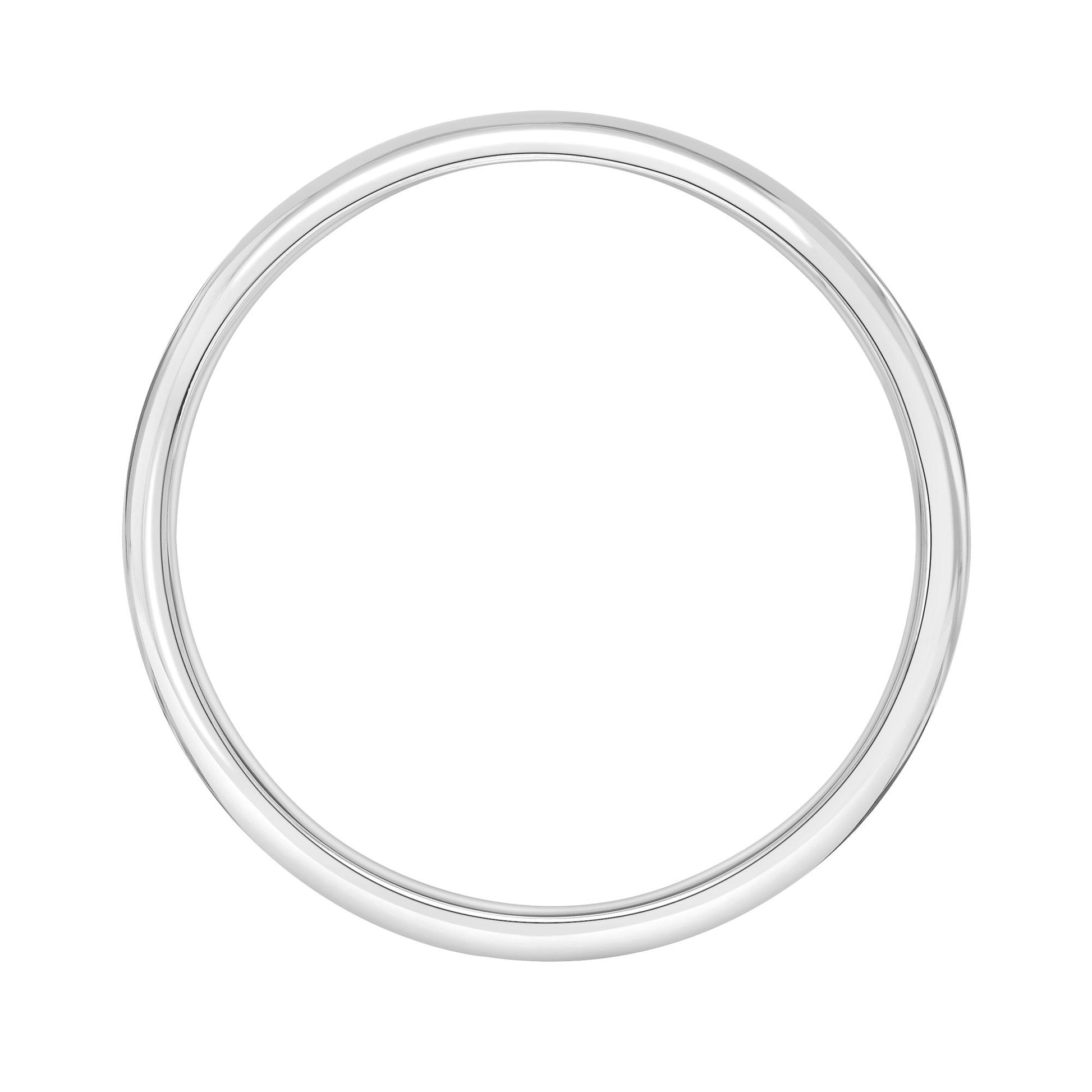Roux 3mm Light Low Dome Platinum Wedding Ring