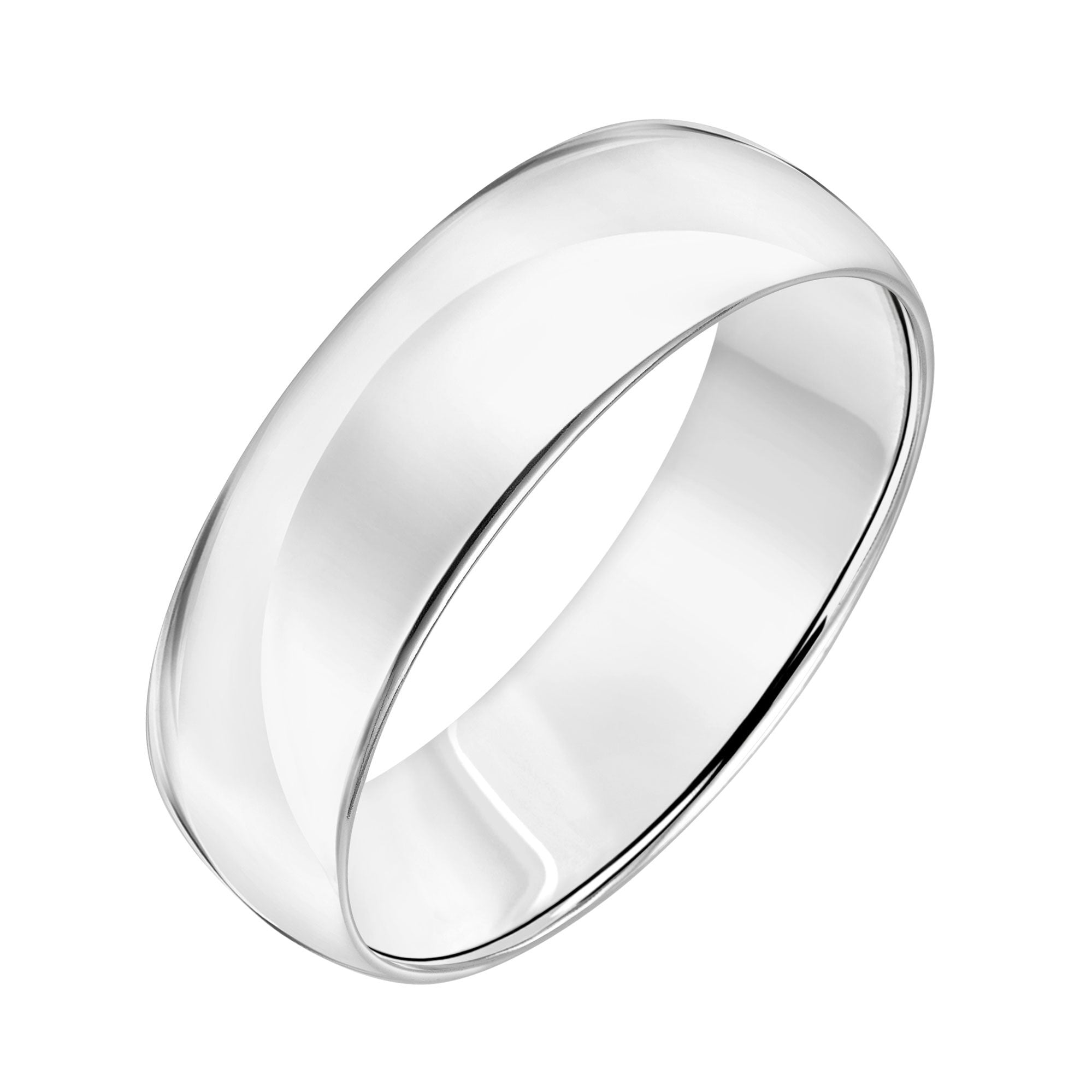 Roux 7mm Light Low Dome Platinum Wedding Ring