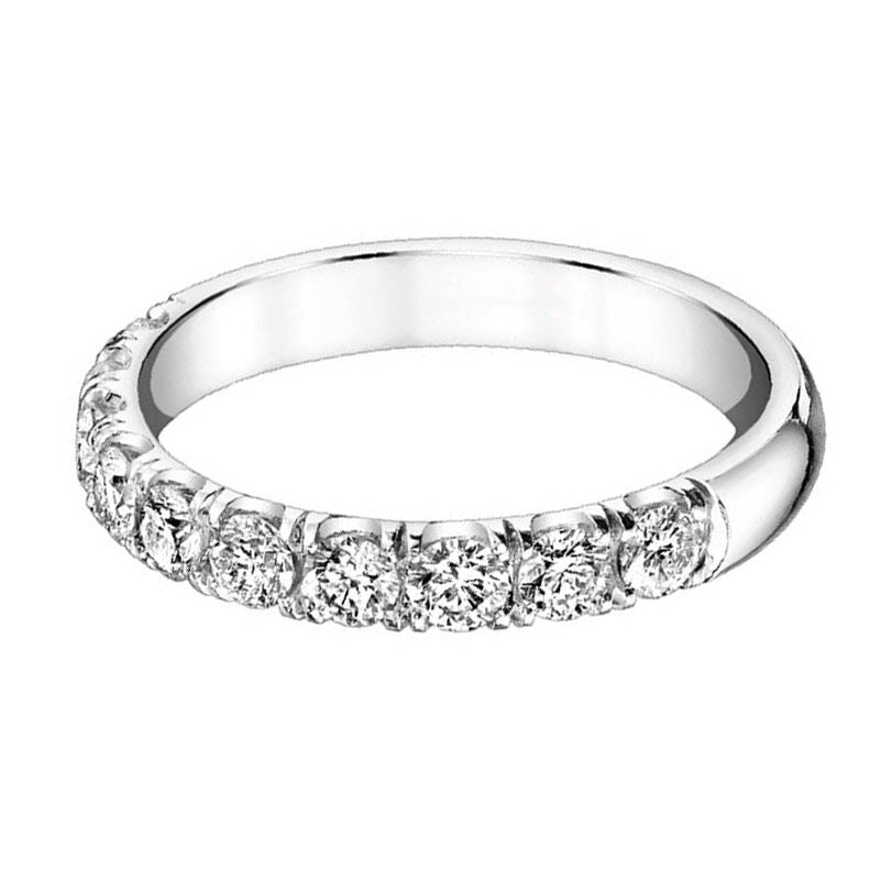 French Pave Love Story Diamond Wedding Ring 3/4ct